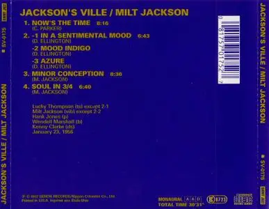Milt Jackson - Jackson's Ville (1956) {Savoy Jazz Japan SV-0175 rel 1992}