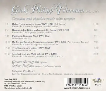 Gemma Bertagnolli, Collegium Pro Musica, Stefano Bagliano - Telemann: Cantatas and Сhamber Music With Recorder (2013)