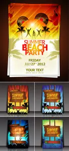 Summer Party Flyers Vector