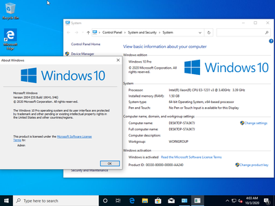 Windows 10 Pro 20H1 2004.10.0.19041.546 (x86/x64) Multilanguage Preactivated October 2020