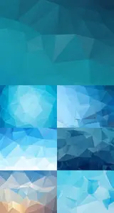 Vector Set - 7 Blue Triangular Backgrounds