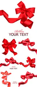 Stock Photo - Red Gift Ribbons and Bows