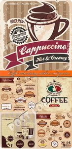 Coffee advertising stickers and posters vector