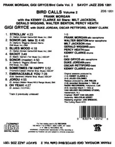 Frank Morgan & Gigi Gryce - Bird Calls Vol. 2 (1955) [Remastered 1988]