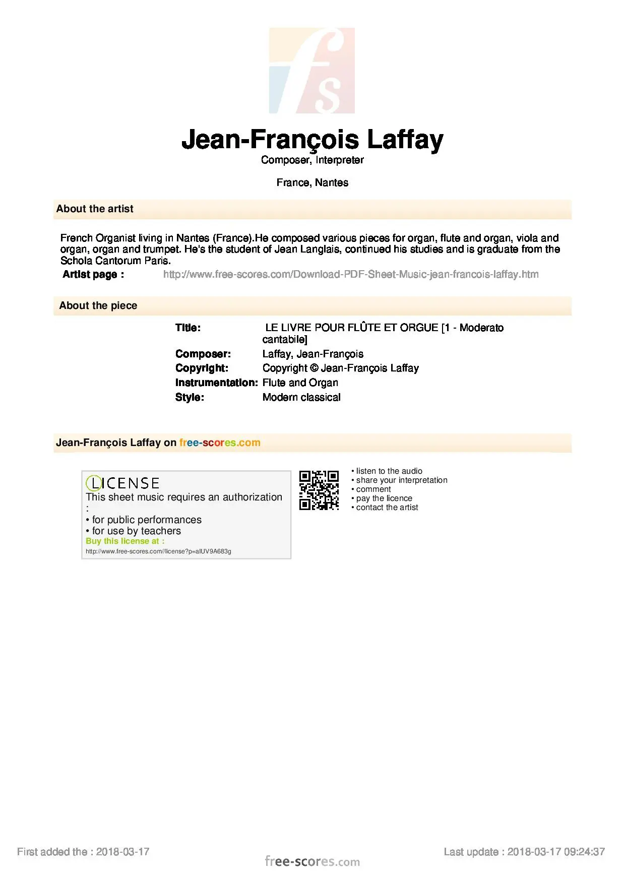 LE LIVRE POUR FLÛTE ET ORGUE