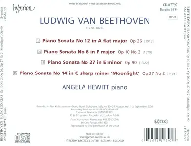 Angela Hewitt - Beethoven: Piano Sonatas Op.10/2, Op.26, Op.27/2 'Moonlight', Op.90 (2010)