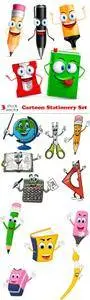 Vectors - Cartoon Stationery Set