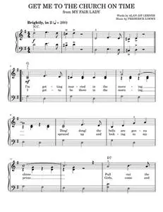 Get Me To The Church On Time - Lerner & Loewe, My Fair Lady Musical (Easy Piano)