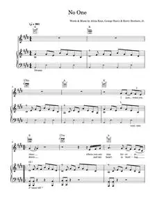 No one - Alicia Keys (Piano-Vocal-Guitar (Piano Accompaniment))