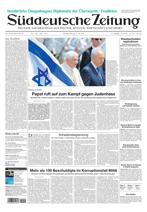Sueddeutsche Zeitung vom 12.05.2009