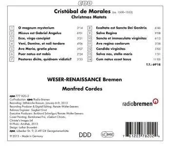 Weser-Renaissance Bremen, Manfred Cordes - Morales: O Magnum Mysterium - Christmas Motets (2013)