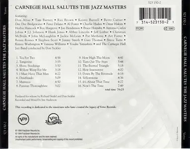 VA - Carnegie Hall Salutes The Jazz Masters: Verve 50th Anniversary (1994)