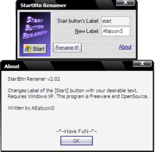 Windows Start Button Renamer 2.3