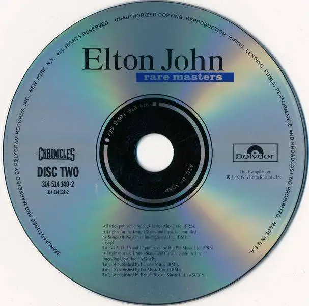 Elton John - Rare Masters (1992) {Remastered} / AvaxHome