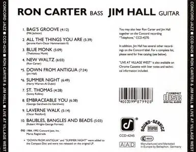 Ron Carter & Jim Hall - Live At Village West (1982) {Concord Jazz CCD-4245 rel 1992}