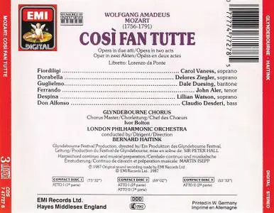 Bernard Haitink, London Philharmonic Orchestra - Mozart: Così fan tutte (1987)