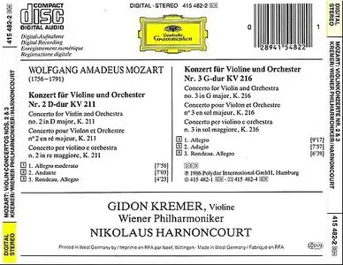 Mozart - Violin Concertos No. 2 and 3 - Kremer/ Harnoncourt