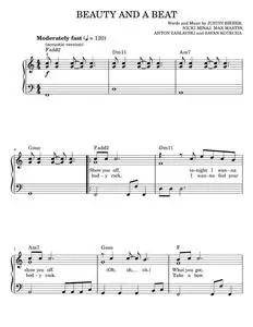 Beauty and a beat - Justin Bieber (Easy Piano)