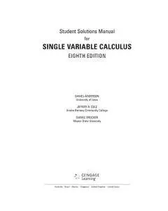 Student Solutions Manual for Single Variable Calculus (8th Edition)