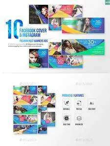 GraphicRiver - 10 Facebook Cover & 10 Instagram Fashion Post Banners Ads