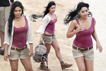 Vanessa Hudgens - On the set of Journey 2 The Mysterious Island in Hawaii 11-10-10