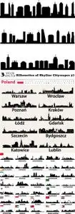 Vectors - Silhouettes of Skyline Cityscapes 37