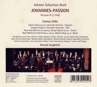 Konrad Junghänel, Cantus Cölln - J.S. Bach: Johannes Passion, Version IV (1749) (2011)