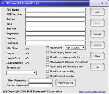 Bureausoft PDF Encrypt & Decrypt Pro 5.0