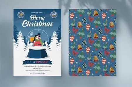 Christmas Greeting Card Template AW98NZF