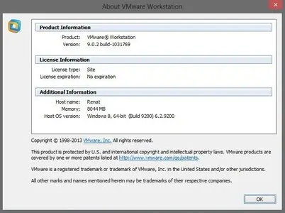 VMware Workstation 9.0.2 Build 1031769