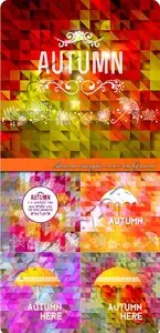 Autumn triangles vector background