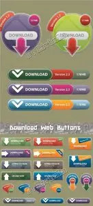 Stock Vector - Download Web Buttons