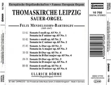 Ullrich Böhme - Mendelssohn: Sonaten Op. 65 Nos. 1-6 (1995)
