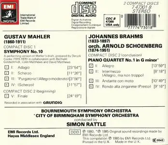 Simon Rattle - Mahler: Symphony No.10, Brahms: Piano Quartet (1985)