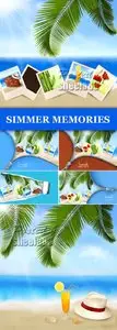 Summer Tropical Memories Cards Vector
