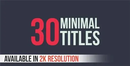 30 Minimal Titles - After Effects Project (Videohive)