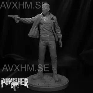 Punisher statue of holding gun