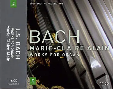 Johann Sebastian Bach - Marie-Claire Alain - Complete Works for Organ (2011, Erato # 427 820-2) [14 CD Box]