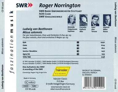 Roger Norrington, SWR Radio-Sinfonienorchester Stuttgart, NDR-Chor - Ludwig van Beethoven: Missa Solemnis (2000)