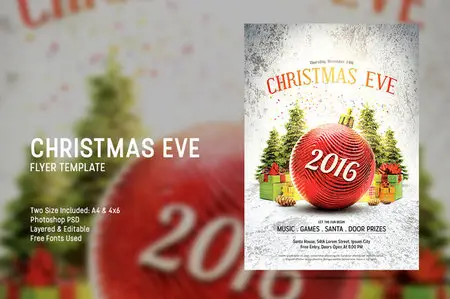 CreativeMarket - Christmas Eve Flyer Template