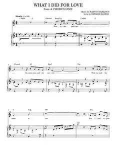 What I Did For Love - Marvin Hamlisch (Piano Vocal)