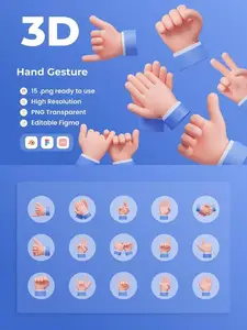 Hand Gestur - 3D Illustratation