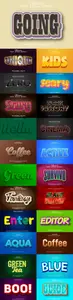 Set 3d editable text style effect vector vol 30