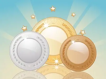 Gold, silver and bronze winner's medals