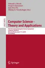 Computer Science - Theory and Applications: 9th International Computer Science Symposium in Russia, CSR 2014, Moscow, Russia, J