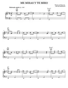 Me Miras Y Te Miro - Elvis Crespo, Grupo Mania (Piano-Vocal-Guitar)