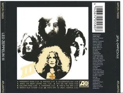 Led Zeppelin - Led Zeppelin III (1970) [Atlantic WPCR-14845, Japan] Re-up