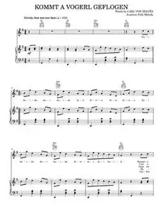 Kommt A Vogerl Geflogen (A Bird Comes Flying) - Carl von Holtei (Piano-Vocal-Guitar)
