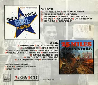 Edwin Starr - Soul Master (1968) + 25 Miles (1969) [2 LP on 1 CD, Remastered 2002]