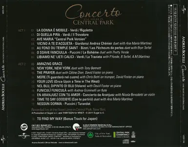 Andrea Bocelli - Concerto - One Night in Central Park (2011) [Japanese Edition]